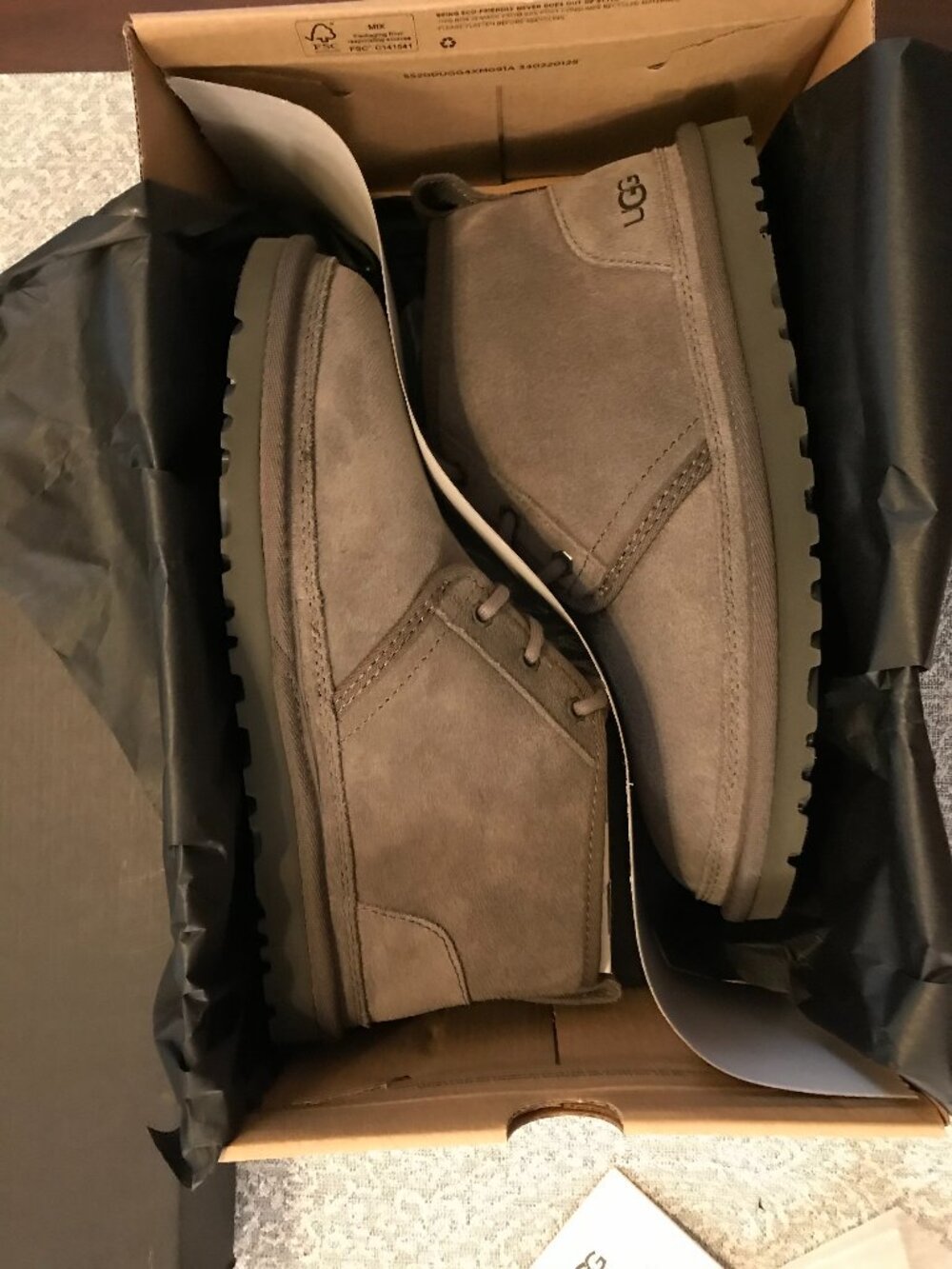 💥 BRAND NEW UGG Men's Neumel Suede Boots – Charcoal Grey (Size 8) 💥